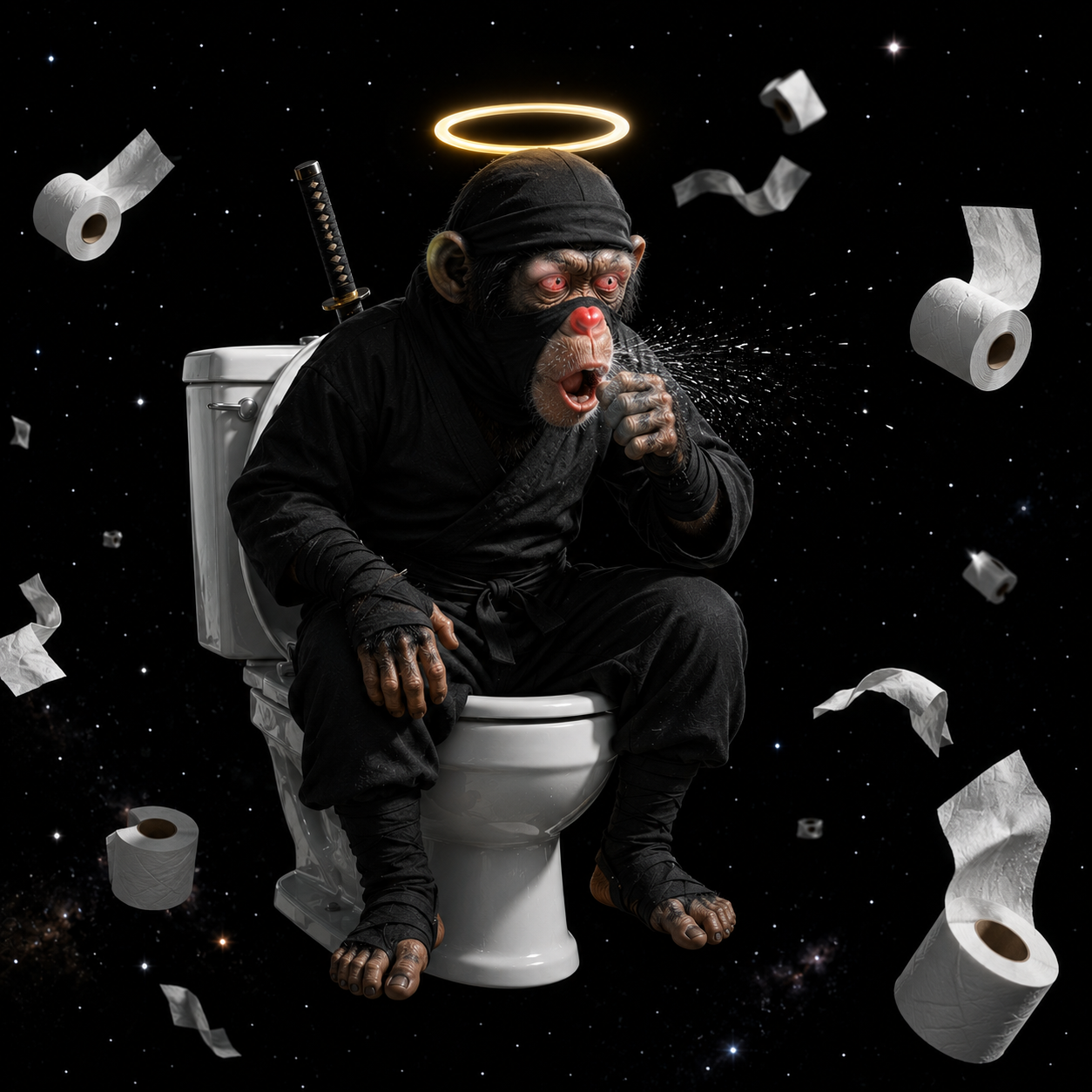 HOLY ALLERGIC NINJA TOILET APE